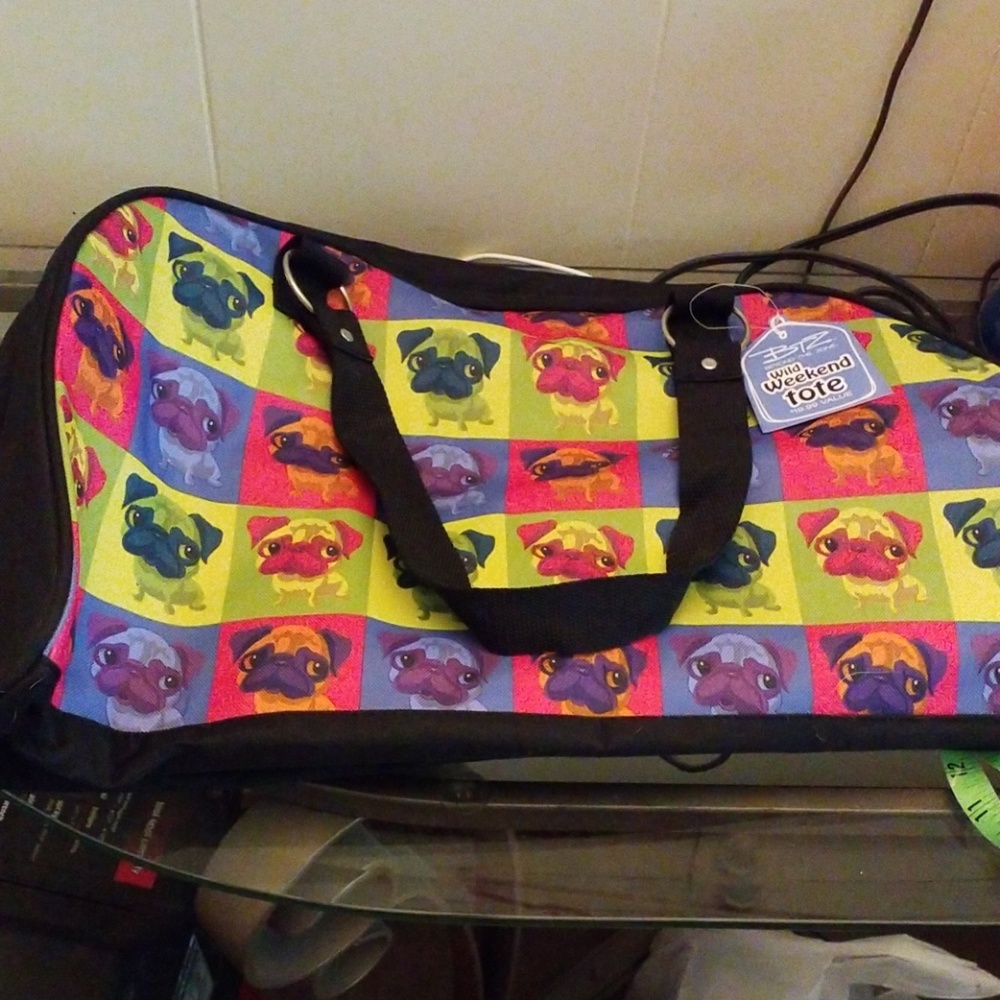 Btz nylon duffel bag pug dog